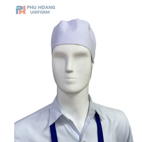 NÓN BẾP NHẬT CHÓP LƯỚI TRẮNG ĐỤC MAY SẴN SN020