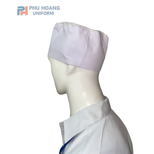 NÓN BẾP NHẬT CHÓP LƯỚI TRẮNG ĐỤC MAY SẴN SN020