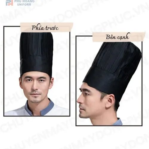 NÓN BẾP TRƯỞNG ĐEN MAY SẴN SN021