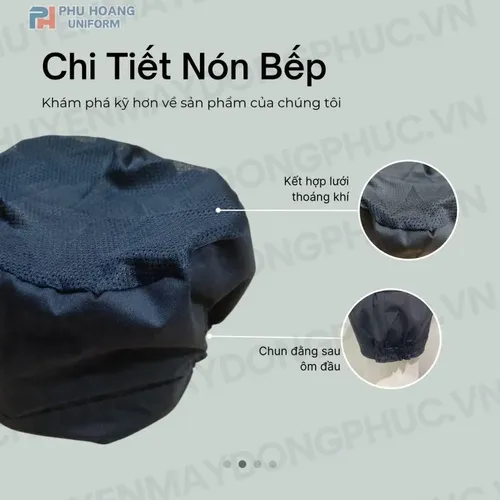 NÓN BẾP NHẬT CHÓP LƯỚI CHUN SAU MAY SẴN SN028