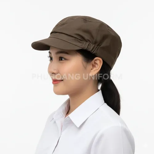 MŨ PHỤC VỤ KIỂU MÀU NÂU MAY SẴN SV004