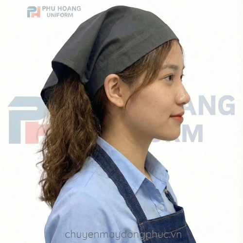 NÓN TAM GIÁC PHỤC VỤ MÀU XÁM