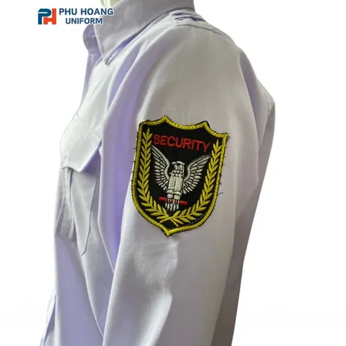 ÁO BẢO VỆ MÀU TRẮNG TAY DÀI MAY SẴN SQ009