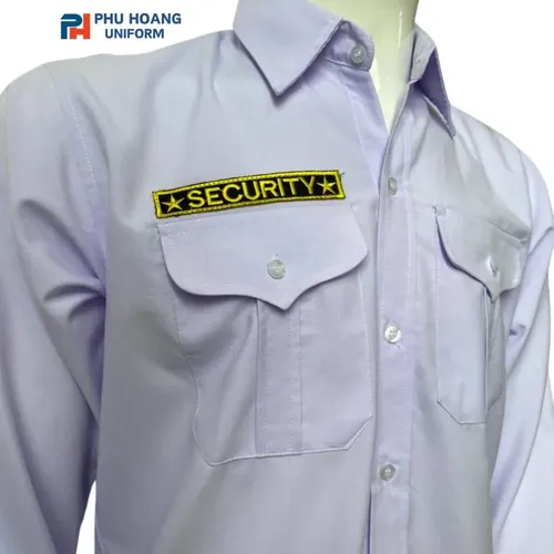 ÁO BẢO VỆ MÀU TRẮNG TAY DÀI MAY SẴN SQ009