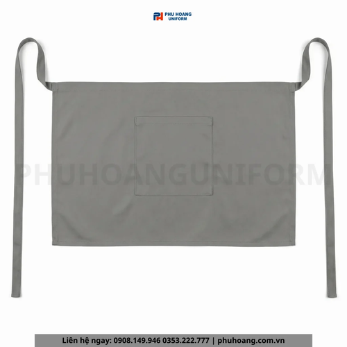 Tạp Dề Ngắn Màu Ghi Cao Cấp