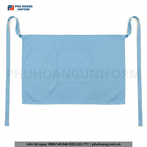 Tạp Dề Ngắn Màu Xanh Dương Cao Cấp