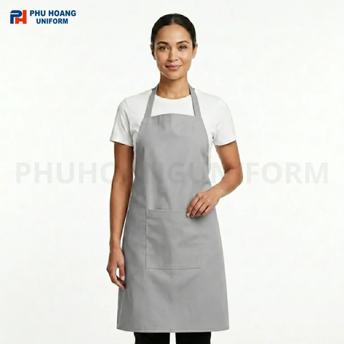 Tạp Dề Màu Xám Bạc Cao Cấp