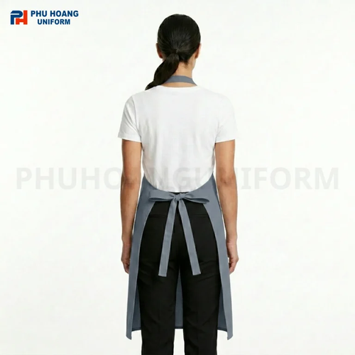 Tạp Dề Yếm Màu Xám Xanh