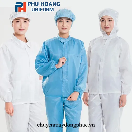 QUẦN ÁO CHỐNG TĨNH ĐIỆN MÀU TRẮNG (MAY SẴN) SW002