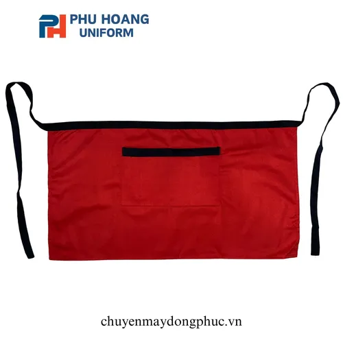 TẠP DỀ CỘT NGANG ĐỎ PHỐI ĐEN 2 TÚI SA054