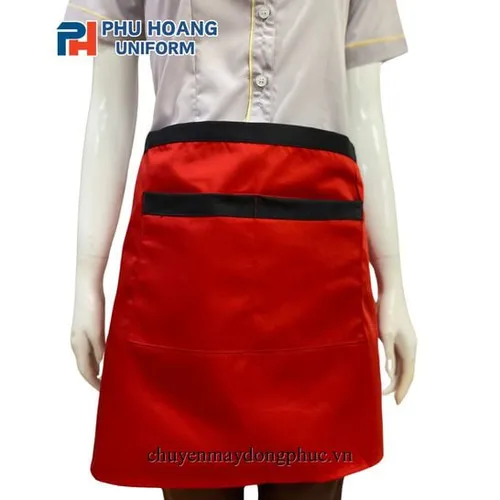 TẠP DỀ CỘT NGANG ĐỎ PHỐI ĐEN 2 TÚI SA054