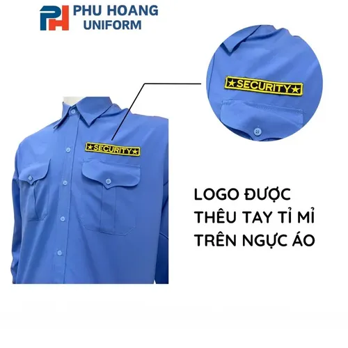 ÁO BẢO VỆ MÀU XANH TAY NGẮN MAY SẴN SQ011