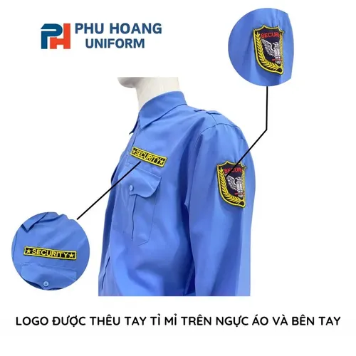 ÁO BẢO VỆ MÀU XANH TAY NGẮN MAY SẴN SQ011