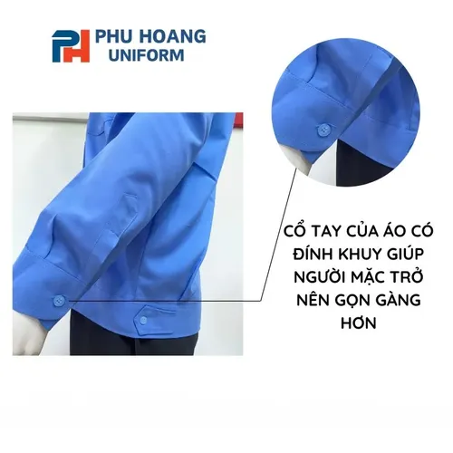 ÁO BẢO VỆ MÀU XANH TAY NGẮN MAY SẴN SQ011