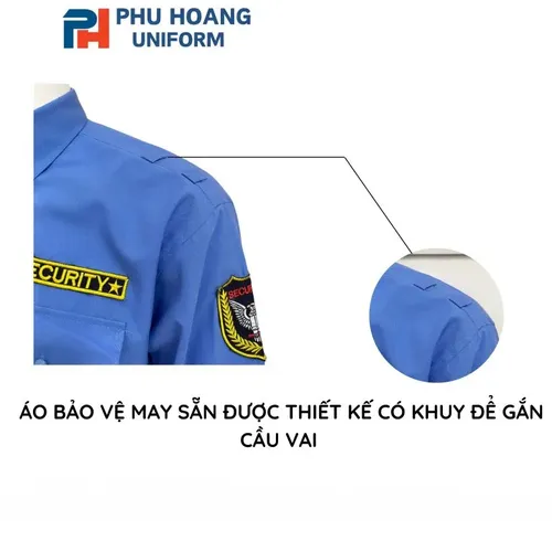 ÁO BẢO VỆ MÀU XANH TAY NGẮN MAY SẴN SQ011
