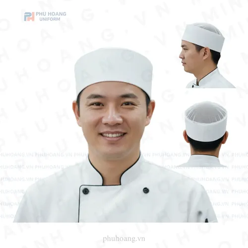 NÓN BẾP TRÒN KIỂU NHẬT CHÓP LƯỚI TRẮNG MAY SẴN SN036