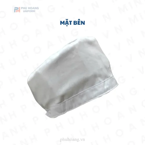 NÓN VẢI TRẮNG CHUN SAU DÁNG THẤP MAY SẴN SN035