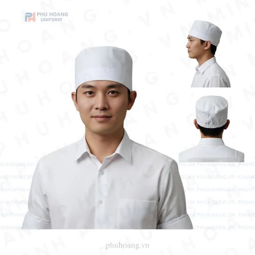 NÓN VẢI TRẮNG CHUN SAU DÁNG CAO MAY SẴN SN034