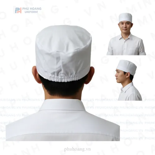 NÓN VẢI TRẮNG CHUN SAU DÁNG CAO MAY SẴN SN034