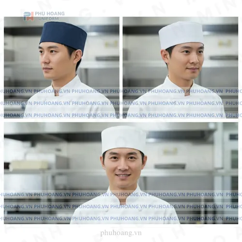 NÓN BẾP NHẬT VẢI GẤP XANH ĐEN MAY SẴN SN024