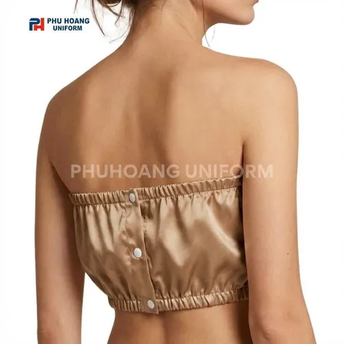 BỘ QUẦN ÁO QUÂY SPA NÚT BẤM MÀU VÀNG ĐỒNG