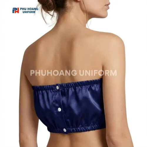 BỘ QUẦN ÁO QUÂY SPA NÚT BẤM XANH ĐEN