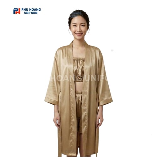 ÁO CHOÀNG SPA MÀU VÀNG ĐỒNG