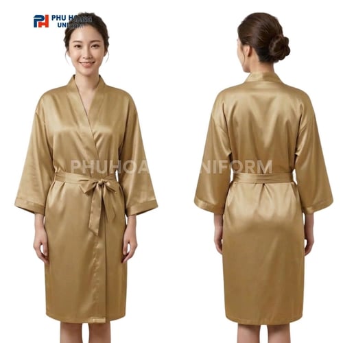 ÁO CHOÀNG SPA MÀU VÀNG ĐỒNG