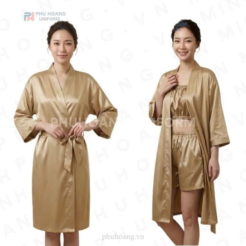 ÁO CHOÀNG SPA MÀU VÀNG ĐỒNG