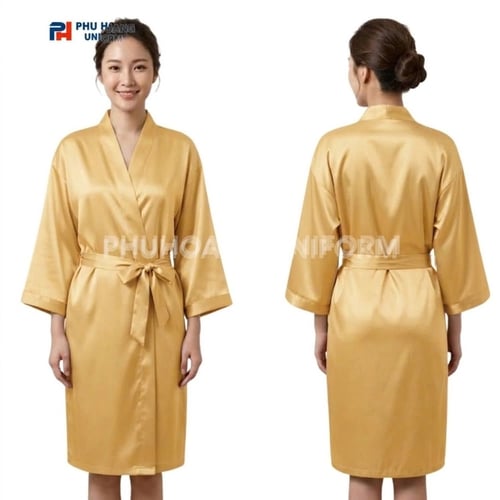 ÁO CHOÀNG SPA MÀU VÀNG KIM