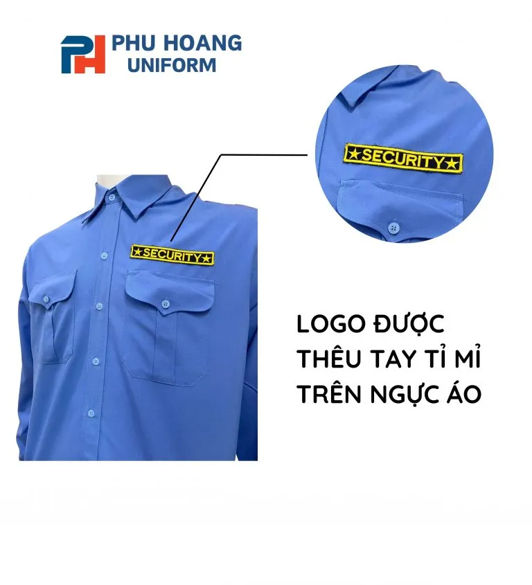 ÁO BẢO VỆ MÀU XANH TAY DÀI MAY SẴN SQ010