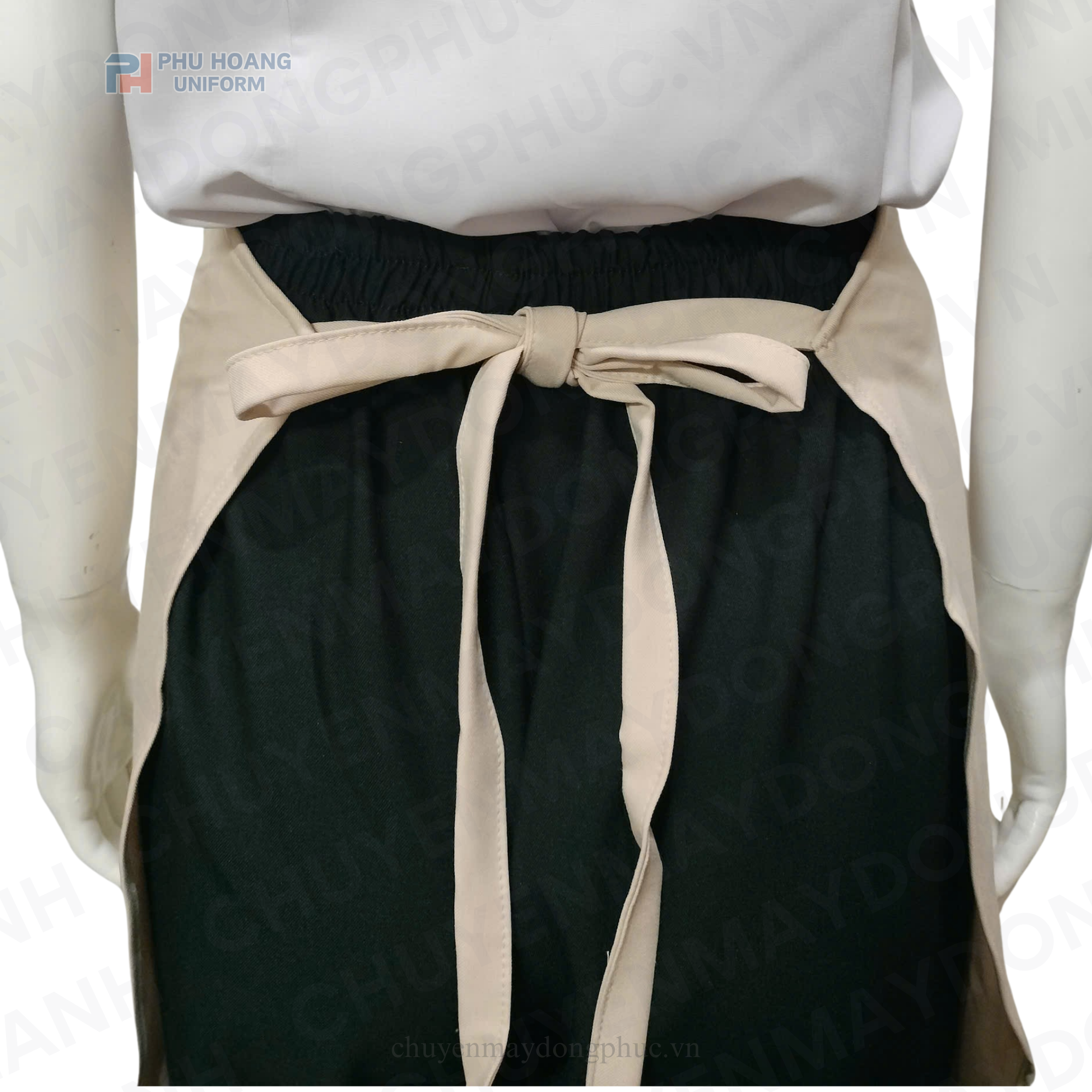 TẠP DỀ YẾM KAKI THUN MÀU KEM BE MAY SẴN SA025