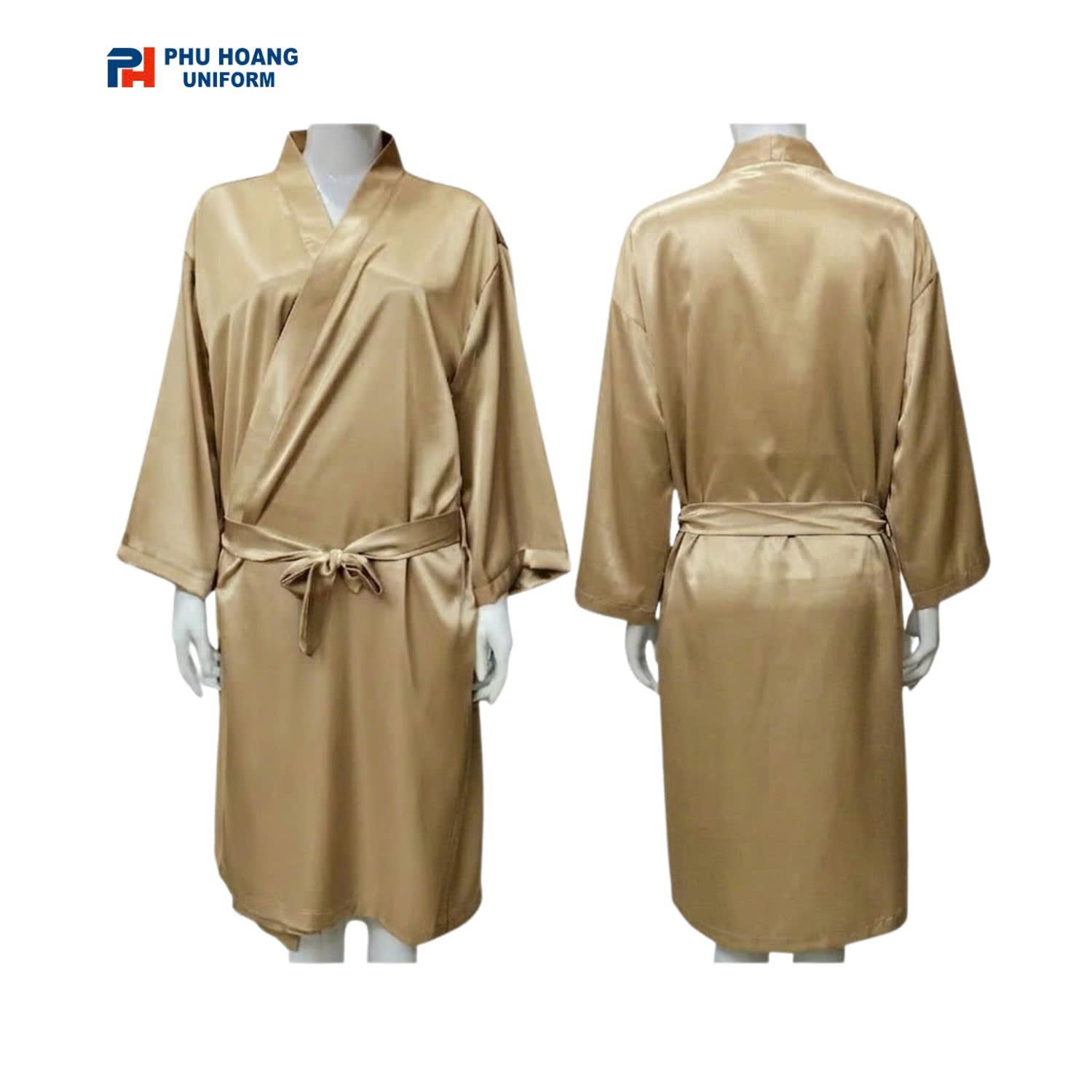 ÁO CHOÀNG SPA MÀU VÀNG ĐỒNG