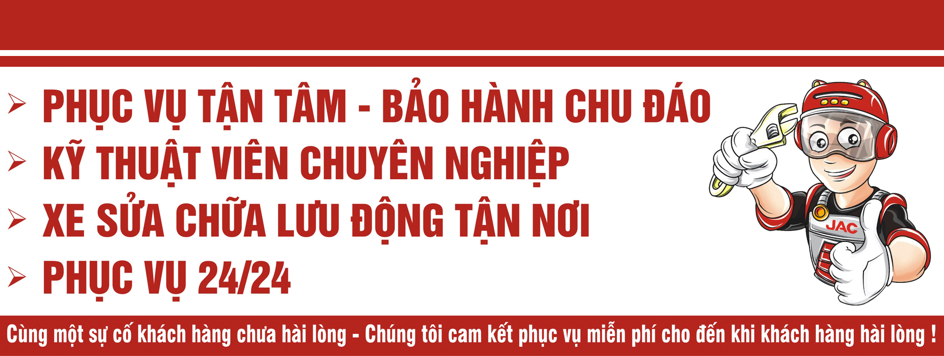 Dịch vụ bảo hành xe tải Jac