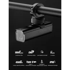 Đèn Led Xe Đạp RockBros RHL1000 mới - có thể sạc - siêu sáng - chông nước IPX6 – vỏ hợp kim nhôm