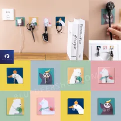 Móc dán tường siêu dính 7x7cm hình thú kute dễ thương