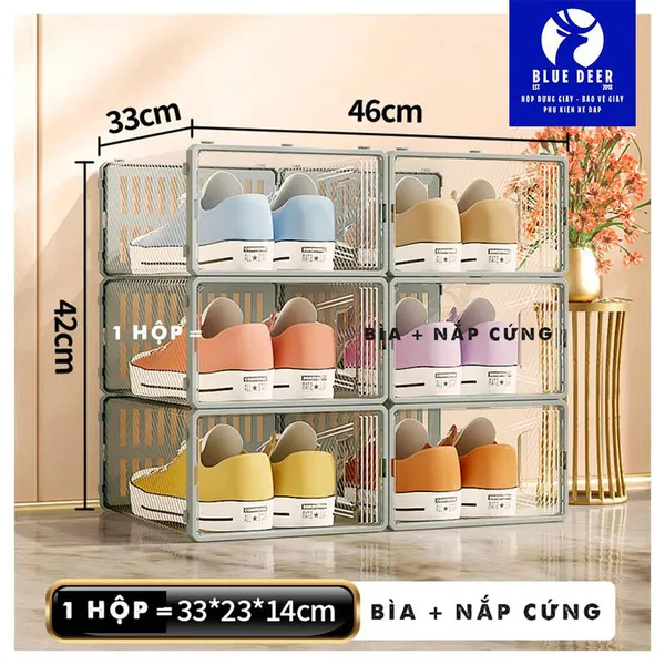 Hộp đựng giày Bìa và Nắp Cứng cao từ 14cm tới 19cm vừa size giày 43 tới size 47 - Bigsize Giày To Cao do BLUE DEER cung cấp