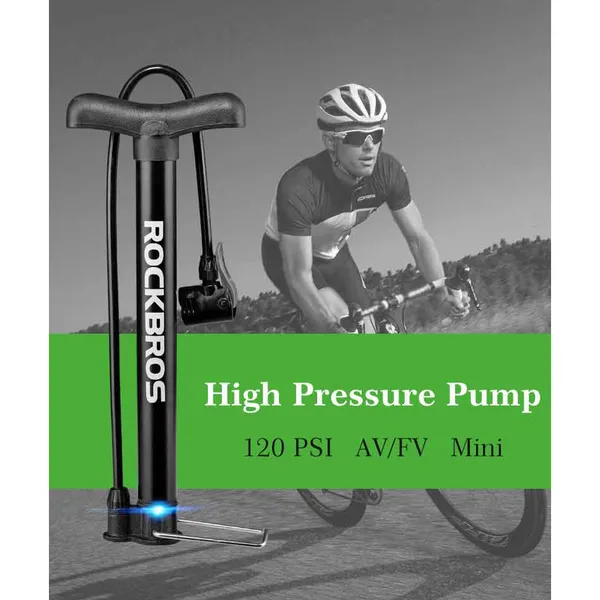 Bơm xe đạp mini RockBros 120 / 130PSI bằng hợp kim phù hợp van Presta Schrader cung cấp BLUE DEER