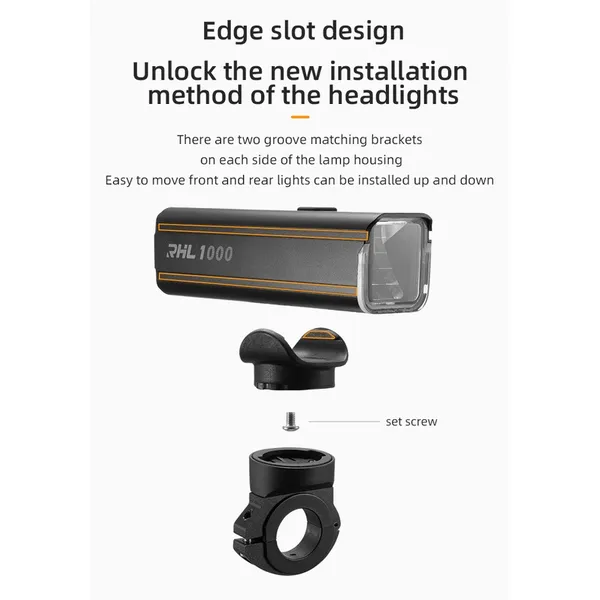 Đèn Led Xe Đạp RockBros RHL1000 mới - có thể sạc - siêu sáng - chông nước IPX6 – vỏ hợp kim nhôm