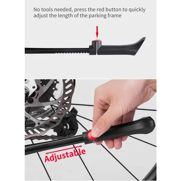 Chân Chống Xe Đạp RockBros chất liệu hợp kim nhôm bền bỉ có thể điều chỉnh cho MTB, khung đỗ xe JC1005BK
