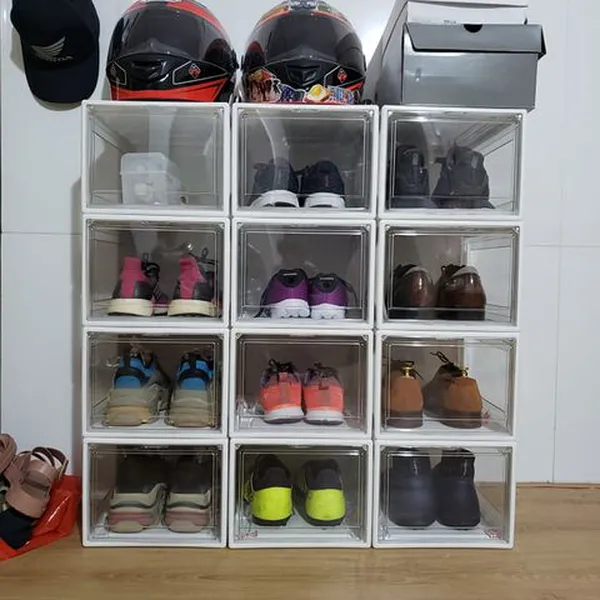 Hộp Đựng Giày Dép Mica Cứng Trong Suốt 20CM | Chịu Nặng 50KG | Blue Deer