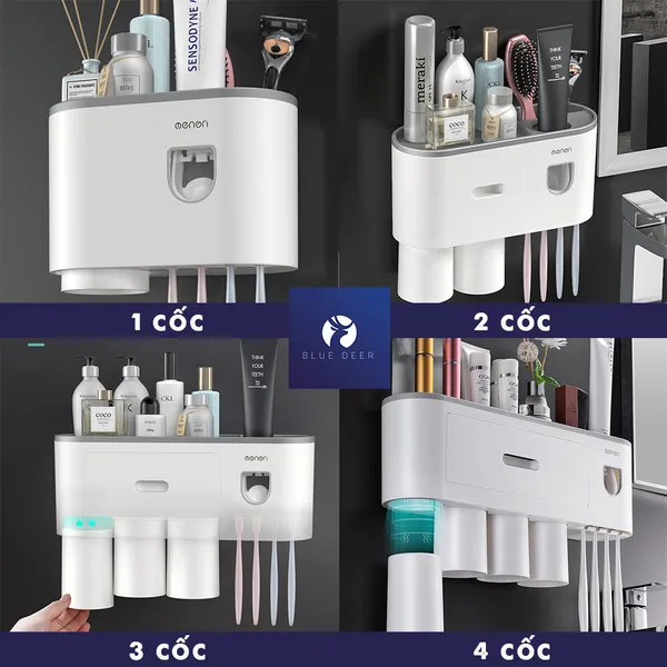 Hộp đựng bàn chải đánh răng - Kệ để bàn chải đánh răng - Nhả Kem Đánh Răng - Treo Bàn Chải Và Cốc Đánh Răng Tiện Lợi – BLUE DEER