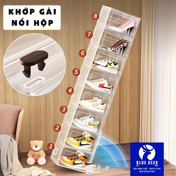 Hộp đựng giày Bìa và Nắp Cứng cao từ 14cm tới 19cm vừa size giày 43 tới size 47 - Bigsize Giày To Cao do BLUE DEER cung cấp