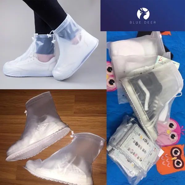 Bao Trùm Giày - Ủng - Áo Mưa Đi Mưa Cho Giày Trong Suốt - Tặng Túi Hút Ẩm - Blue Deer