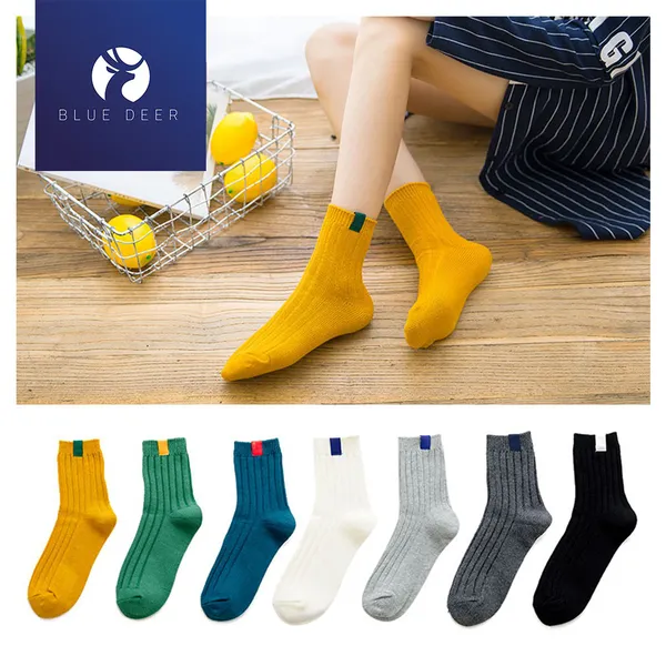 Tất Cổ Cao HÀN QUỐC - Tất Nhún - Vớ VINTAGE - BLUE DEER