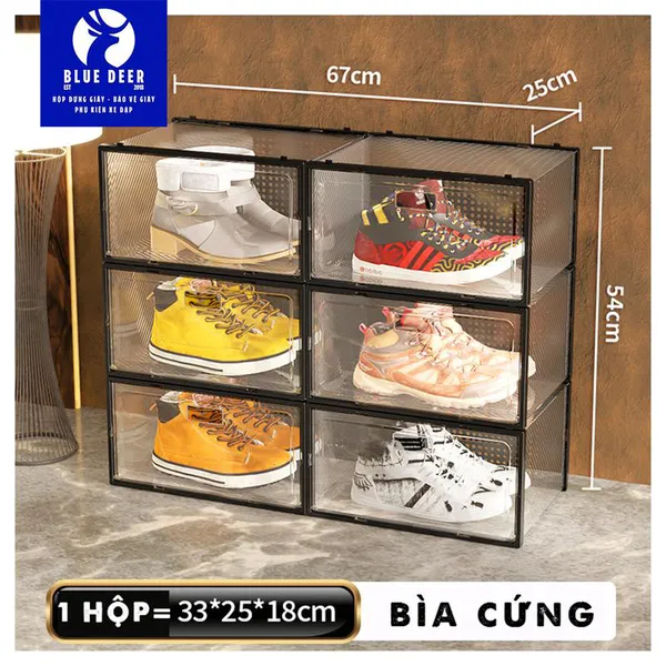 Hộp đựng giày Bìa và Nắp Cứng cao từ 14cm tới 19cm vừa size giày 43 tới size 47 - Bigsize Giày To Cao do BLUE DEER cung cấp