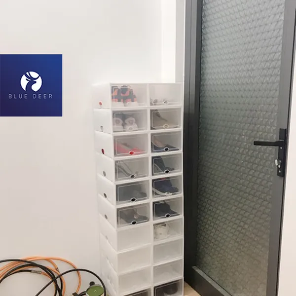 Combo 12 Hộp Nhựa Đựng Giày Nắp Nhựa Cứng trong suốt - Tặng Túi Hút Ẩm - 34K/ Hộp