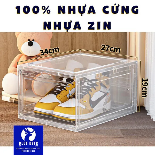 Hộp đựng giày Bìa và Nắp Cứng cao từ 14cm tới 19cm vừa size giày 43 tới size 47 - Bigsize Giày To Cao do BLUE DEER cung cấp