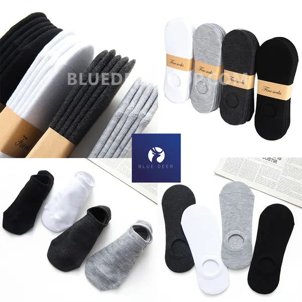 Vớ - Tất Cổ Ngắn Trơn Nam Nữ - HÀNG HIỆU V01 - BLUE DEER