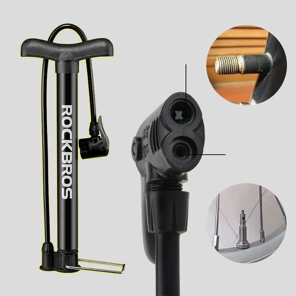 Bơm xe đạp mini RockBros 120 / 130PSI bằng hợp kim phù hợp van Presta Schrader cung cấp BLUE DEER